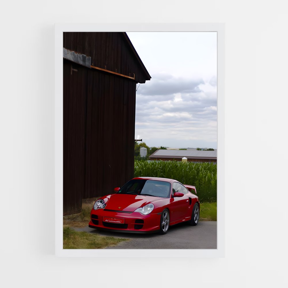 Poster Sportive en Rouge – affiche Porsche (vue 3)